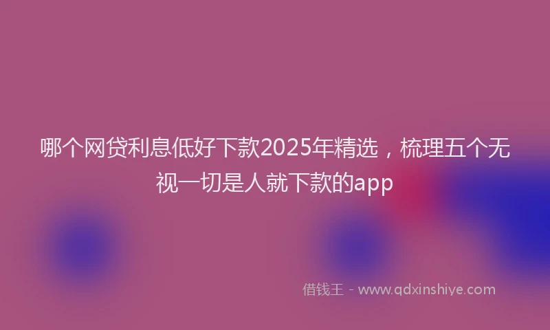 哪个网贷利息低好下款2025年精选，梳理五个无视一切是人就下款的app