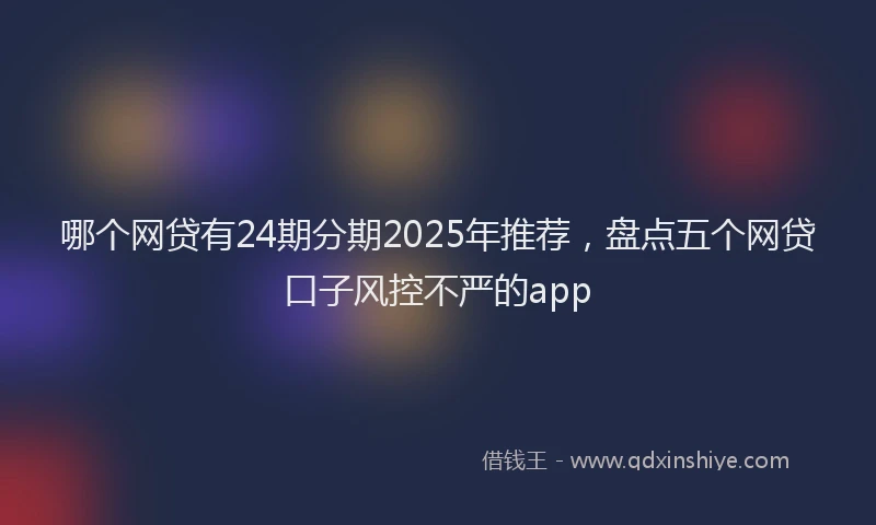 哪个网贷有24期分期2025年推荐，盘点五个网贷口子风控不严的app