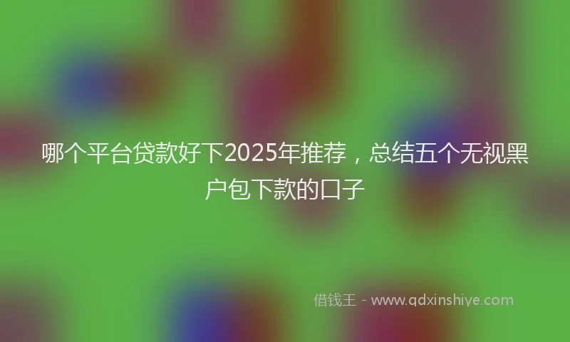 哪个平台贷款好下2025年推荐，总结五个无视黑户包下款的口子