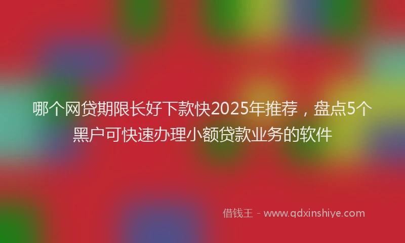 哪个网贷期限长好下款快2025年推荐，盘点5个黑户可快速办理小额贷款业务的软件