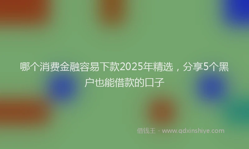 哪个消费金融容易下款2025年精选，分享5个黑户也能借款的口子