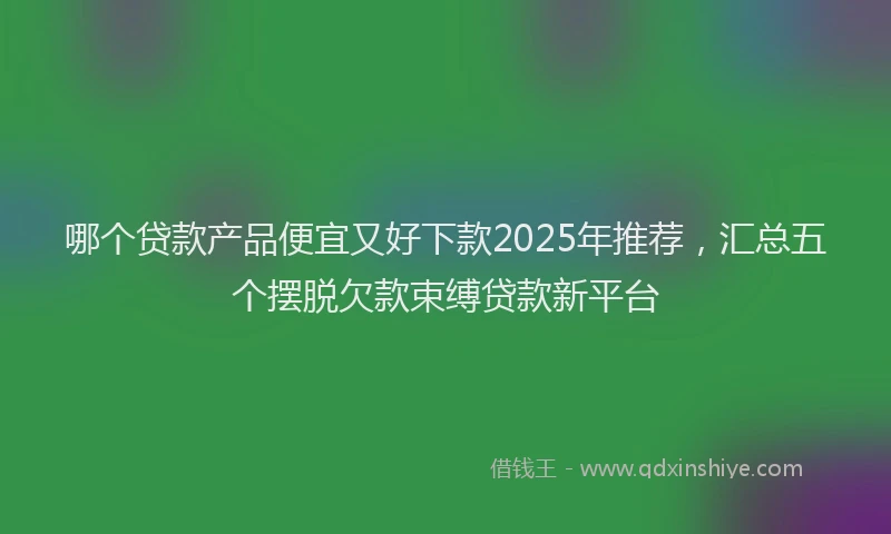 哪个贷款产品便宜又好下款2025年推荐，汇总五个摆脱欠款束缚贷款新平台