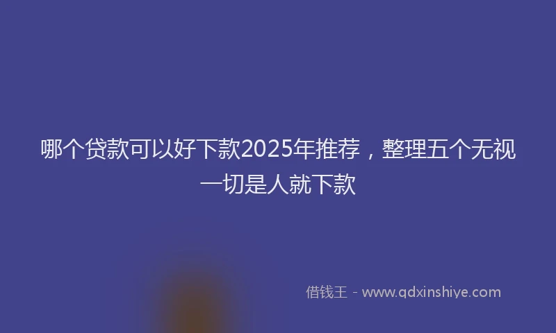 哪个贷款可以好下款2025年推荐，整理五个无视一切是人就下款