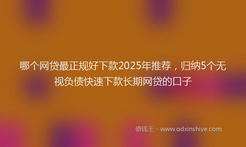 哪个网贷最正规好下款2025年推荐，归纳5个无视负债快速下款长期网贷的口子
