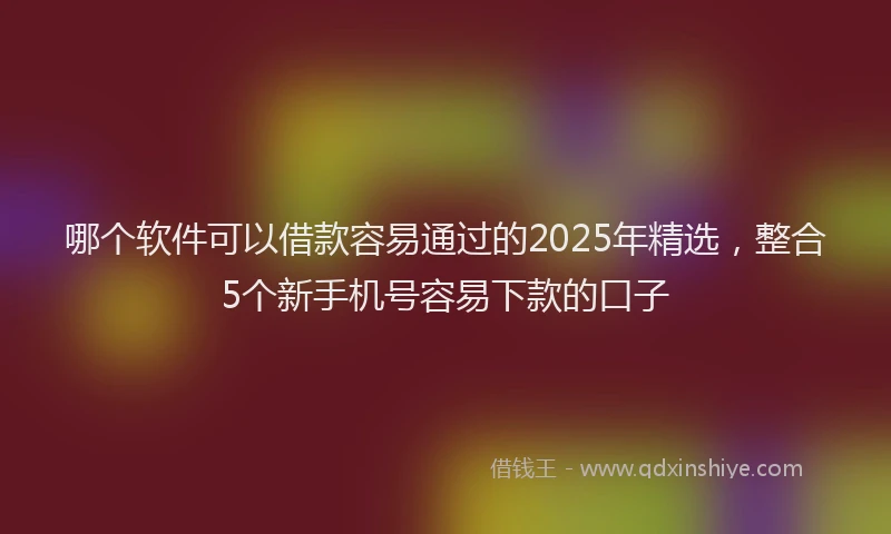 哪个软件可以借款容易通过的2025年精选，整合5个新手机号容易下款的口子