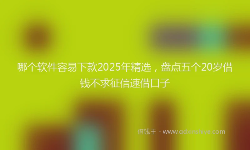 哪个软件容易下款2025年精选，盘点五个20岁借钱不求征信速借口子