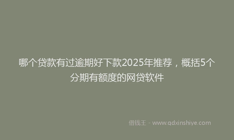哪个贷款有过逾期好下款2025年推荐，概括5个分期有额度的网贷软件