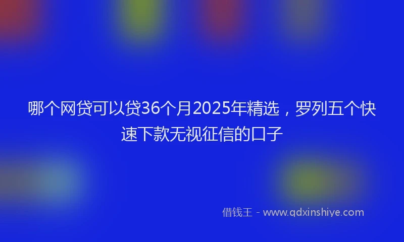 哪个网贷可以贷36个月2025年精选，罗列五个快速下款无视征信的口子