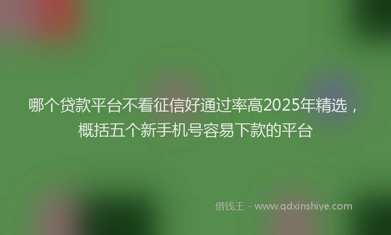 哪个贷款平台不看征信好通过率高2025年精选，概括五个新手机号容易下款的平台