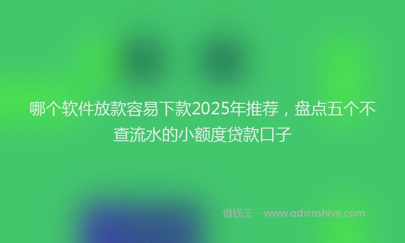 哪个软件放款容易下款2025年推荐，盘点五个不查流水的小额度贷款口子