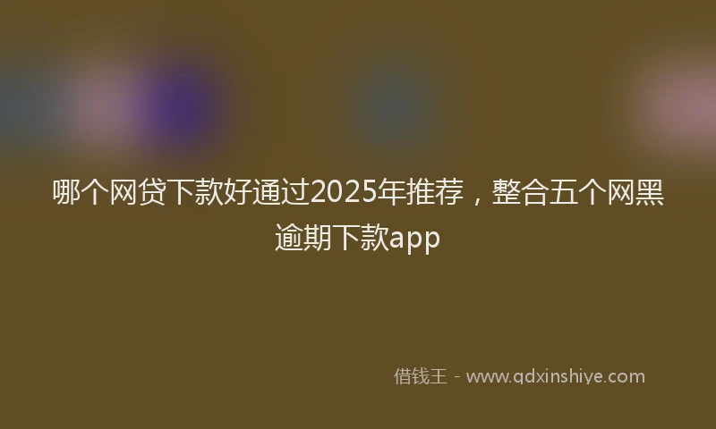 哪个网贷下款好通过2025年推荐，整合五个网黑逾期下款app