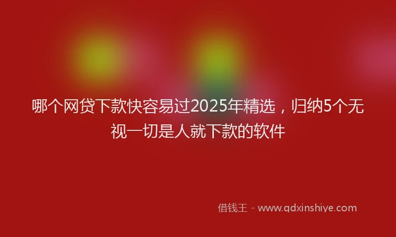 哪个网贷下款快容易过2025年精选，归纳5个无视一切是人就下款的软件