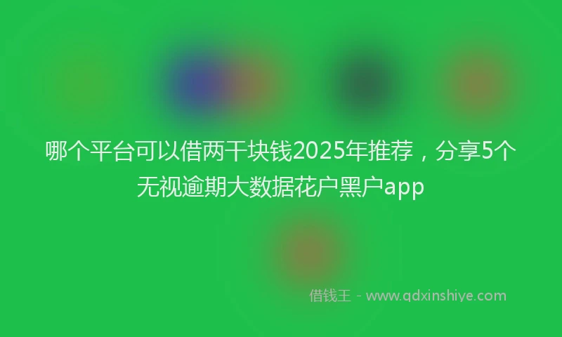 哪个平台可以借两干块钱2025年推荐，分享5个无视逾期大数据花户黑户app