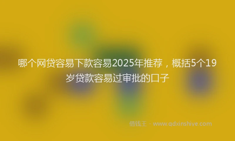 哪个网贷容易下款容易2025年推荐，概括5个19岁贷款容易过审批的口子