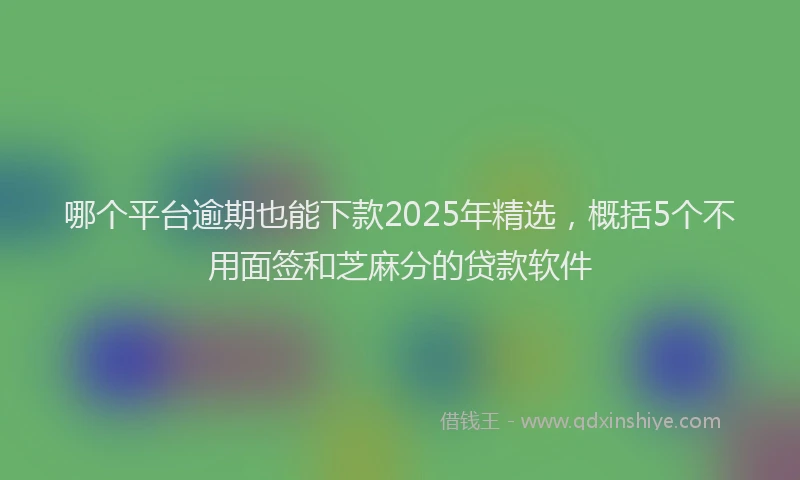 哪个平台逾期也能下款2025年精选，概括5个不用面签和芝麻分的贷款软件