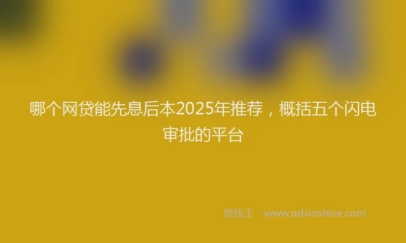 哪个网贷能先息后本2025年推荐，概括五个闪电审批的平台