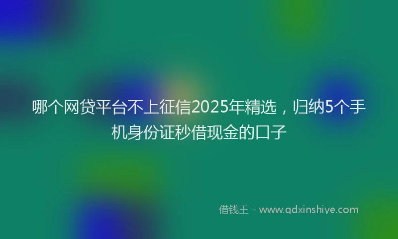 哪个网贷平台不上征信2025年精选，归纳5个手机身份证秒借现金的口子