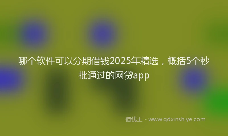 哪个软件可以分期借钱2025年精选，概括5个秒批通过的网贷app