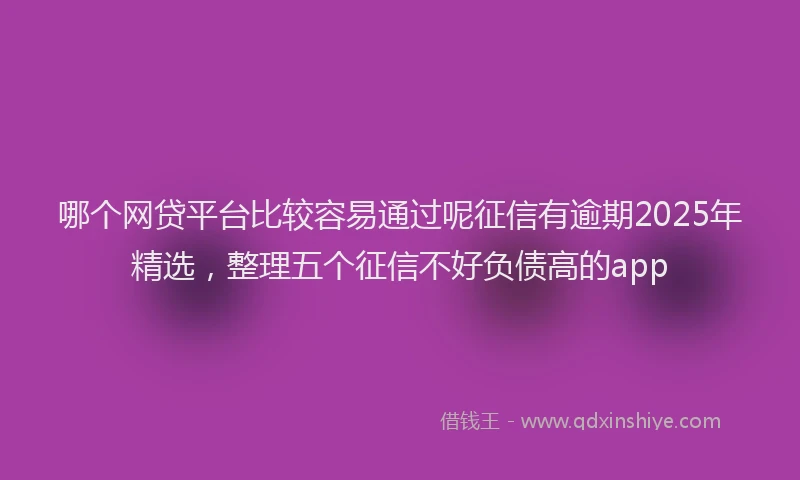 哪个网贷平台比较容易通过呢征信有逾期2025年精选，整理五个征信不好负债高的app