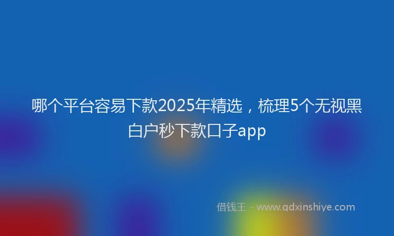 哪个平台容易下款2025年精选,梳理5个无视黑白户秒下款口子app