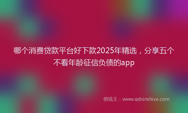 哪个消费贷款平台好下款2025年精选，分享五个不看年龄征信负债的app