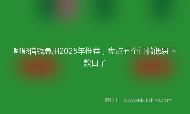 哪能借钱急用2025年推荐，盘点五个门槛低易下款口子