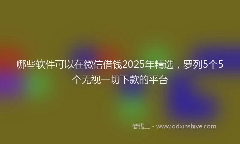 哪些软件可以在微信借钱2025年精选，罗列5个5个无视一切下款的平台