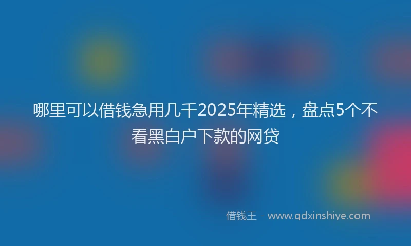 哪里可以借钱急用几千2025年精选，盘点5个不看黑白户下款的网贷