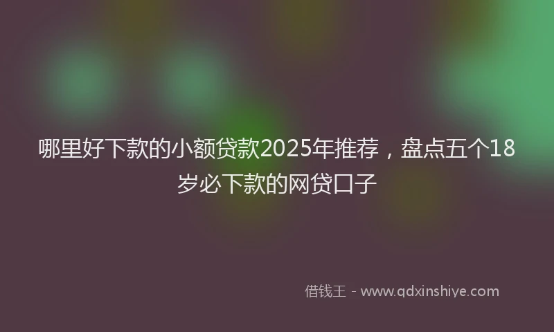 哪里好下款的小额贷款2025年推荐，盘点五个18岁必下款的网贷口子