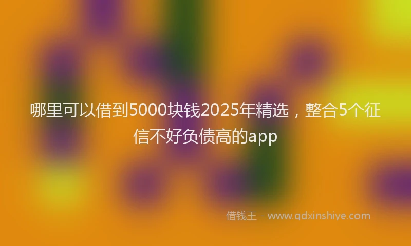 哪里可以借到5000块钱2025年精选，整合5个征信不好负债高的app