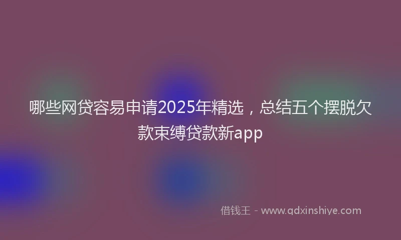 哪些网贷容易申请2025年精选，总结五个摆脱欠款束缚贷款新app