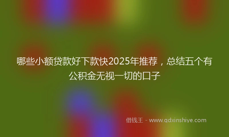 哪些小额贷款好下款快2025年推荐，总结五个有公积金无视一切的口子