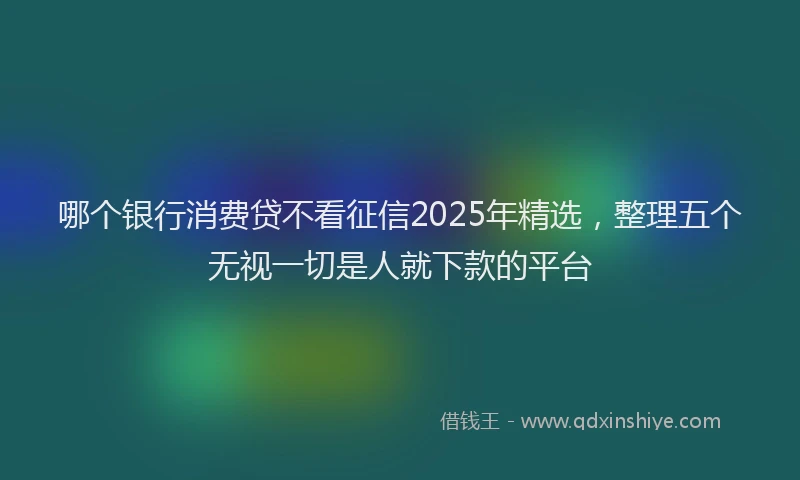 哪个银行消费贷不看征信2025年精选，整理五个无视一切是人就下款的平台