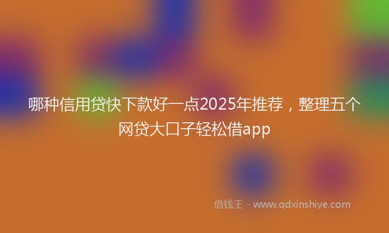 哪种信用贷快下款好一点2025年推荐，整理五个网贷大口子轻松借app