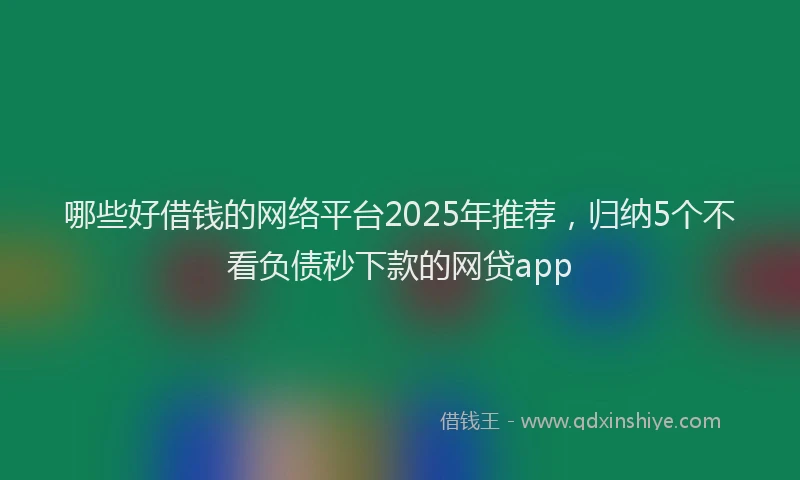 哪些好借钱的网络平台2025年推荐,归纳5个不看负债秒下款的网贷app