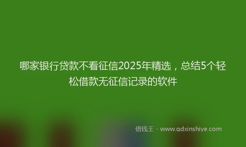 哪家银行贷款不看征信2025年精选，总结5个轻松借款无征信记录的软件