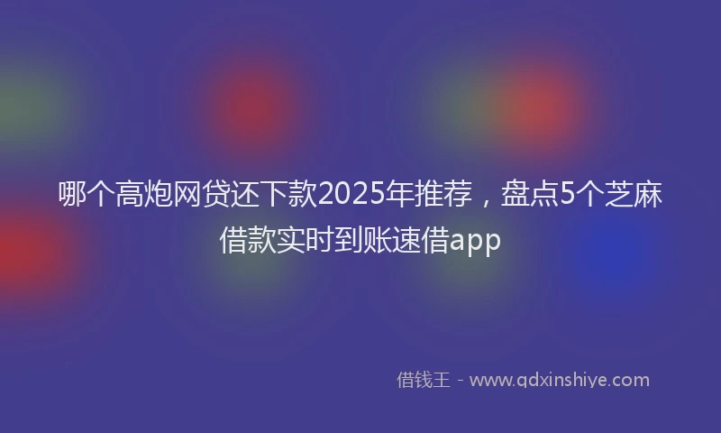 哪个高炮网贷还下款2025年推荐，盘点5个芝麻借款实时到账速借app