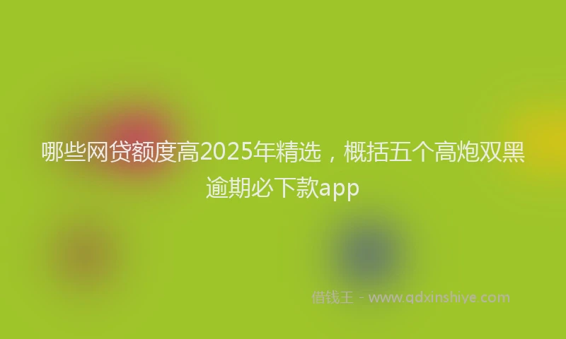 哪些网贷额度高2025年精选，概括五个高炮双黑逾期必下款app