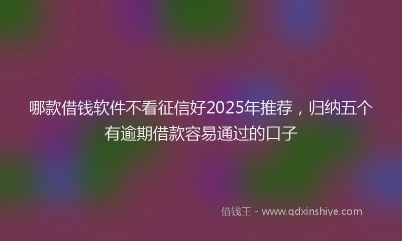 哪款借钱软件不看征信好2025年推荐，归纳五个有逾期借款容易通过的口子