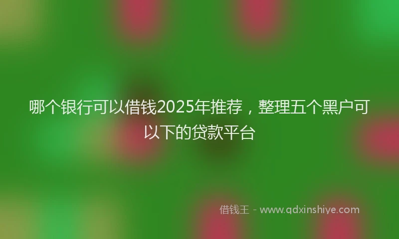 哪个银行可以借钱2025年推荐，整理五个黑户可以下的贷款平台