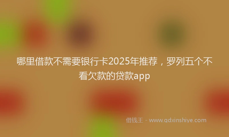 哪里借款不需要银行卡2025年推荐，罗列五个不看欠款的贷款app