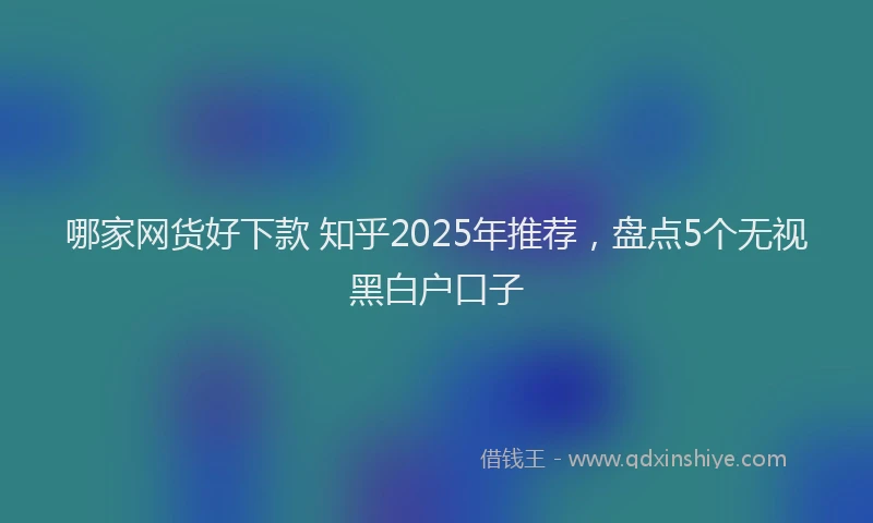 哪家网货好下款 知乎2025年推荐，盘点5个无视黑白户口子