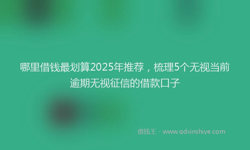 哪里借钱最划算2025年推荐，梳理5个无视当前逾期无视征信的借款口子
