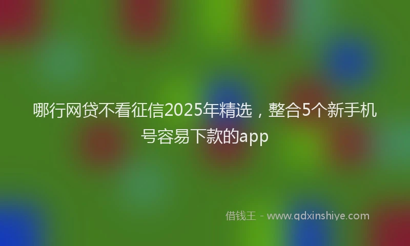 哪行网贷不看征信2025年精选，整合5个新手机号容易下款的app