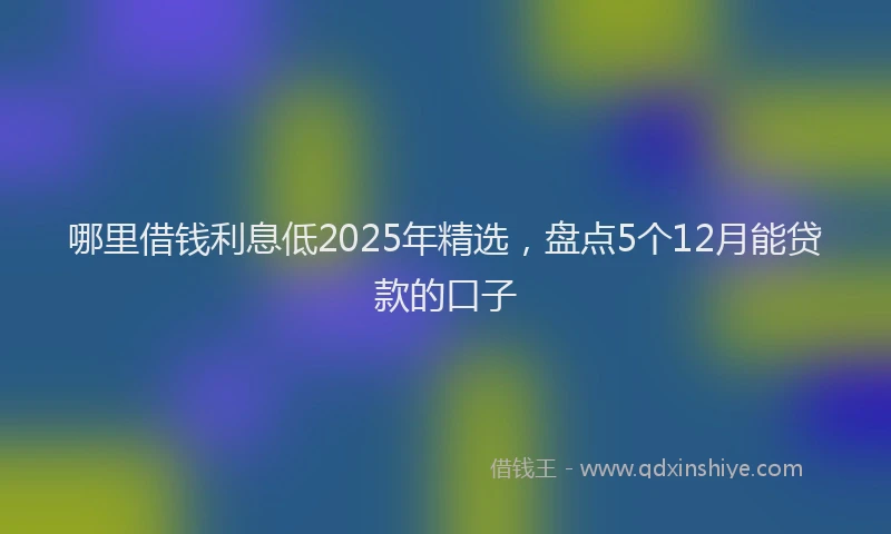 哪里借钱利息低2025年精选，盘点5个12月能贷款的口子