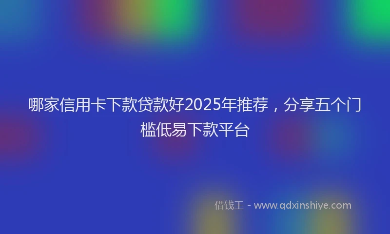 哪家信用卡下款贷款好2025年推荐，分享五个门槛低易下款平台