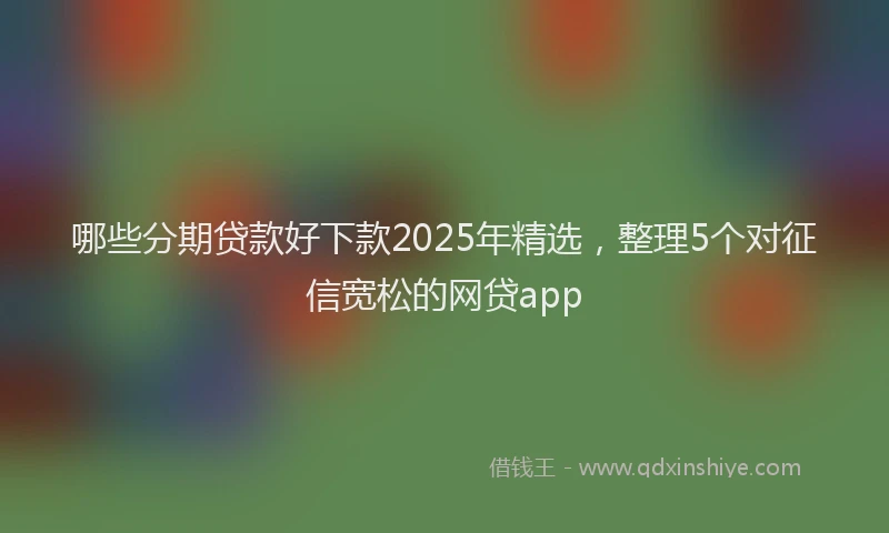 哪些分期贷款好下款2025年精选，整理5个对征信宽松的网贷app