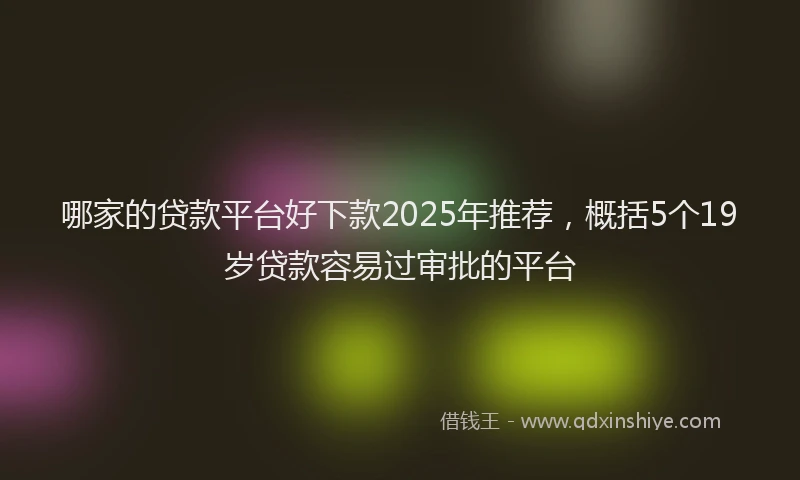 哪家的贷款平台好下款2025年推荐,概括5个19岁贷款容易过审批的平台