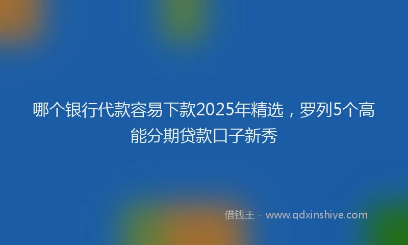 哪个银行代款容易下款2025年精选，罗列5个高能分期贷款口子新秀