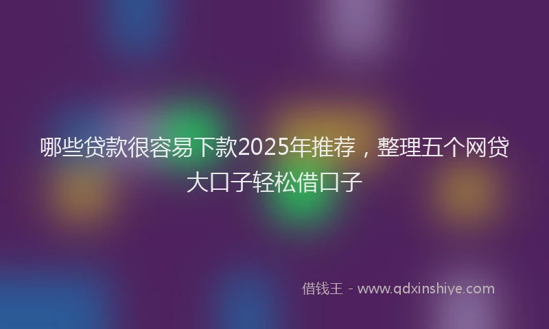 哪些贷款很容易下款2025年推荐，整理五个网贷大口子轻松借口子